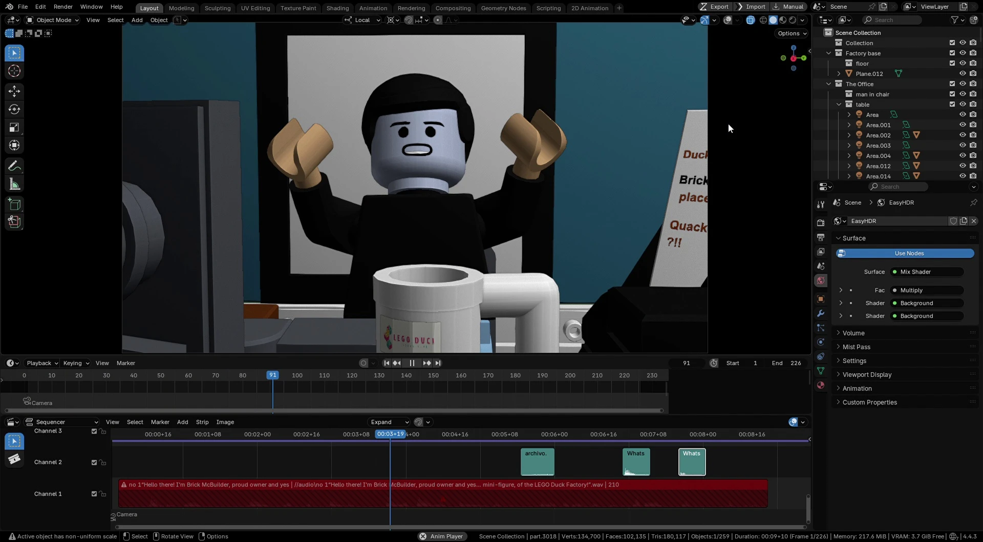 The LEGO Duck Factory Character Animation
